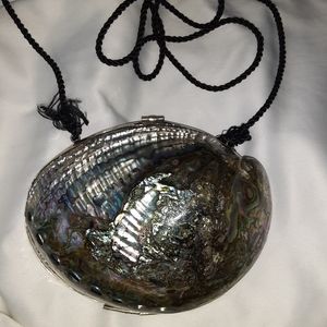 Vintage womens Abalone seashell purse